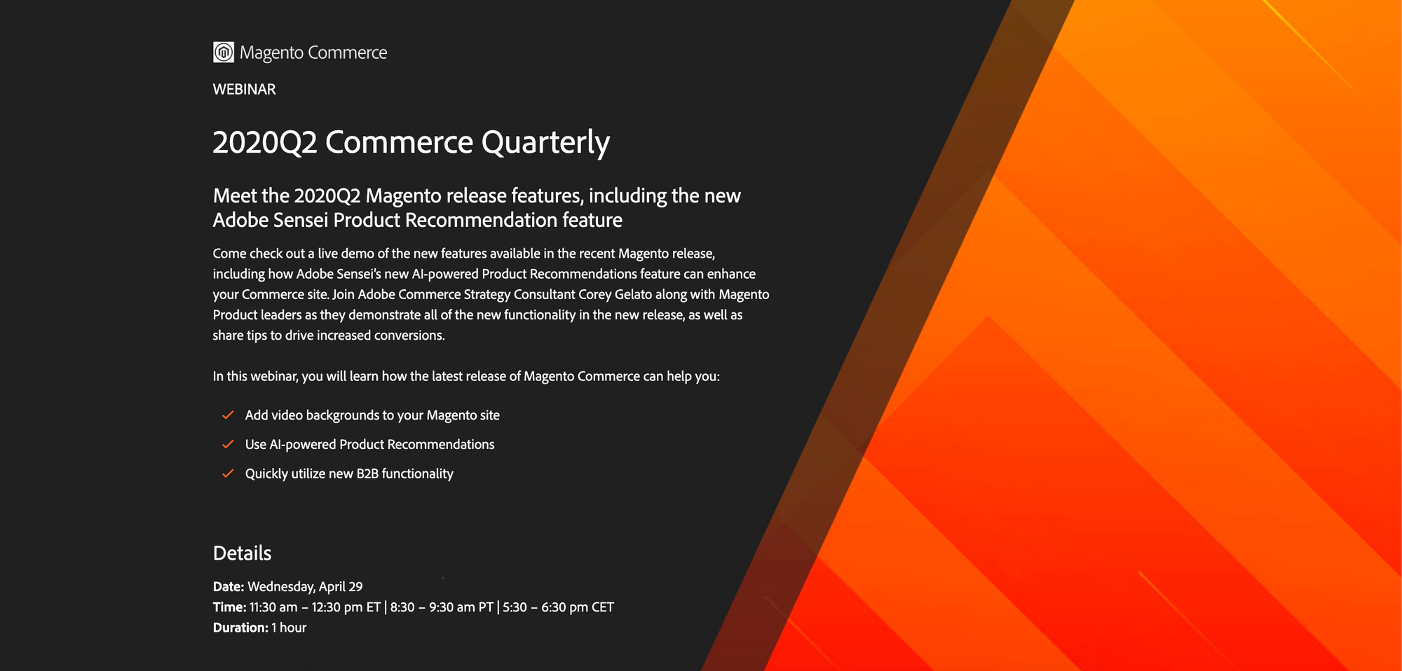 Webinar Trimestral Magento Commerce